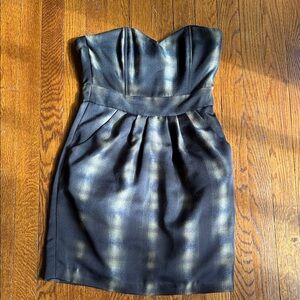 H&M Strapless Dress in Black and Gold